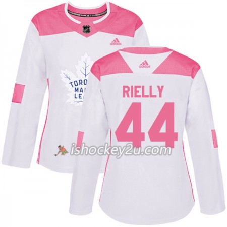 Dame NHL Toronto Maple Leafs Trøje Morgan Rielly 44 Adidas 2017-2018 Hvid Lyserød Fashion Authentic